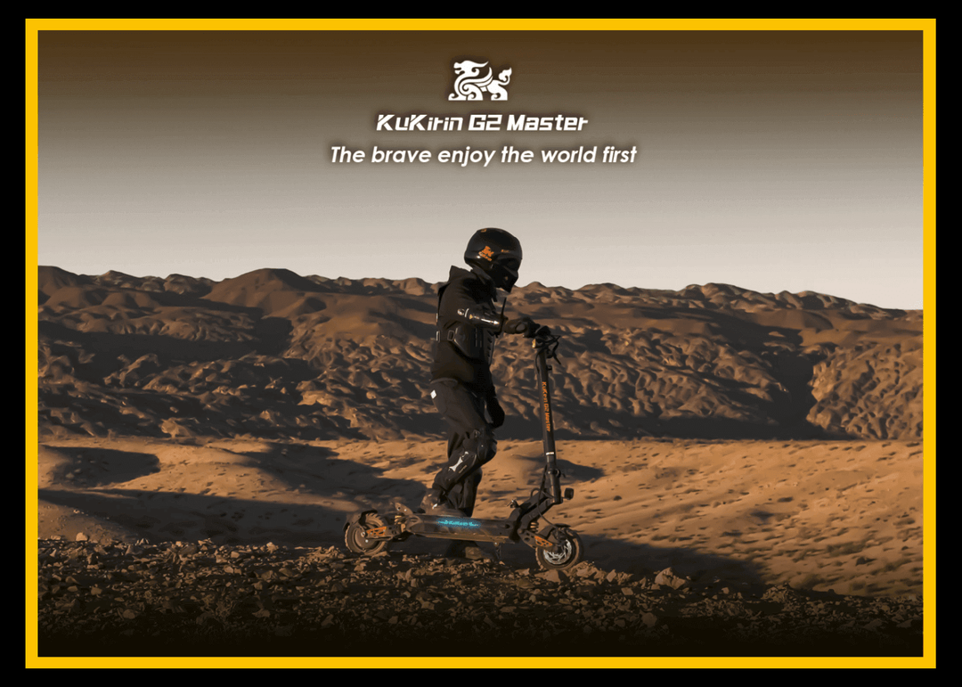 KuKirin G2 Master Electric Scooter being ridden on rugged terrain.