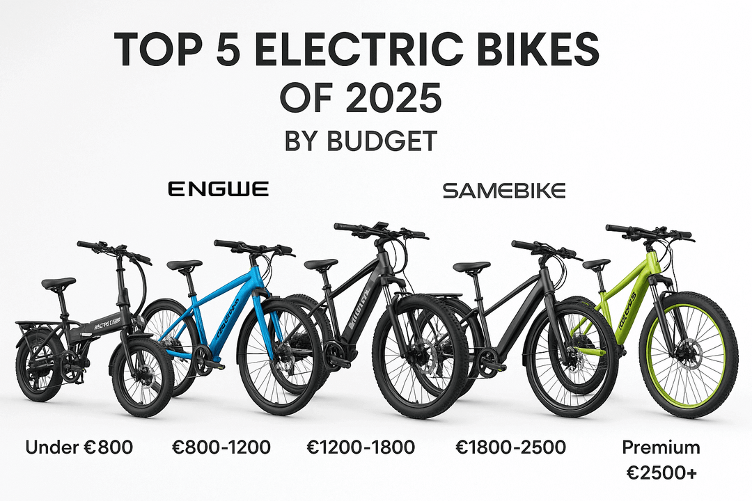 Top 5 Electric Bikes of 2025 showcasing different models by budget categories.