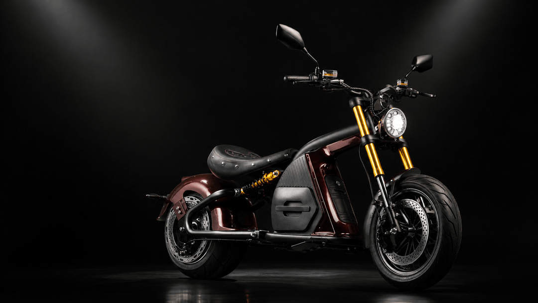 4000w electric motorcycle INTHEZONE M8S 4000W Electric Motorcycle shown in a sleek studio view on a black background