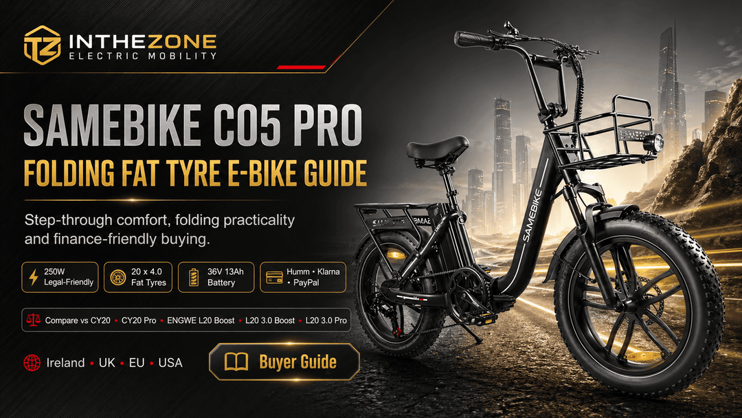 SAMEBIKE C05 PRO folding fat tyre electric bike for commuting guide with specifications and features.