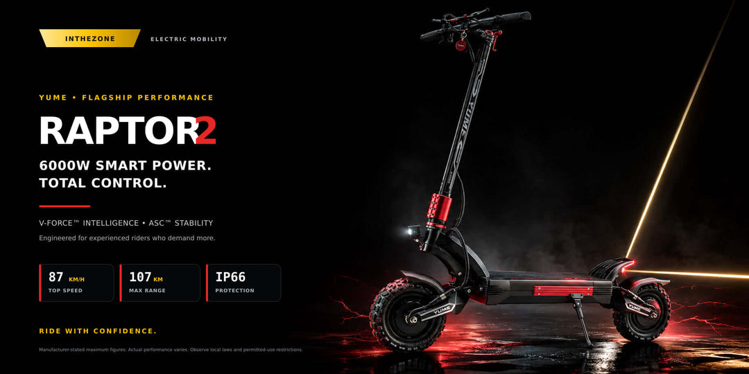 YUME Raptor 2 review showcasing the electric scooter's features and performance specifications.