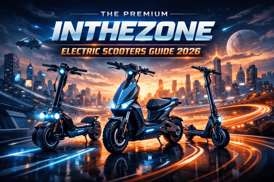 2026 electric scooters guide featuring ANTHEZONE electric scooters and futuristic city backdrop.