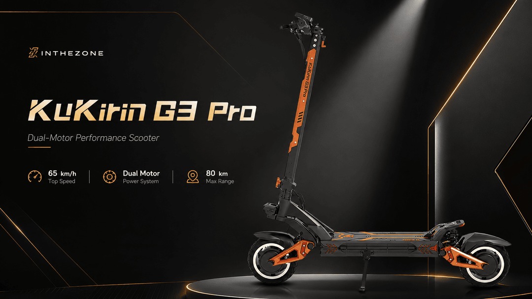 KuKirin G3 Pro Electric Scooter featuring dual motor performance and 80 km max range.