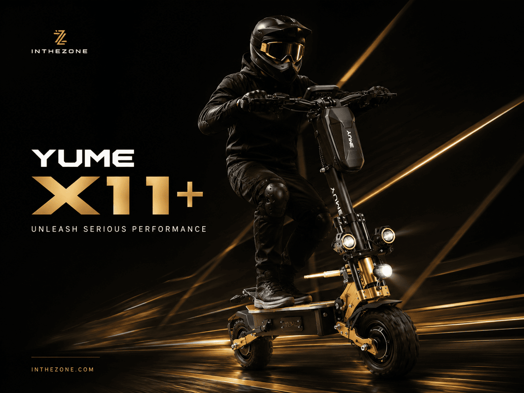 YUME X11+ electric scooter showcasing serious performance and sleek design.