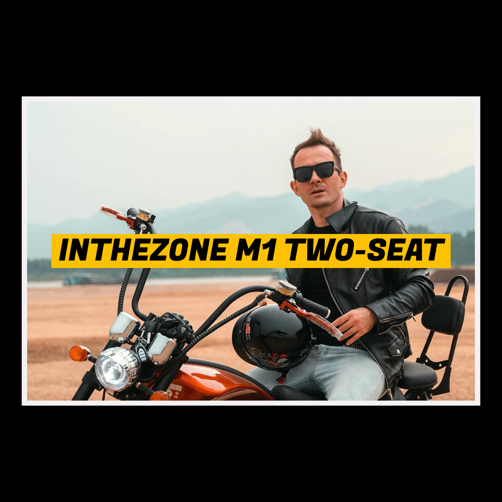INTHEZONE M1 Two-Seat Electric Scooter Chopper Motorcycle