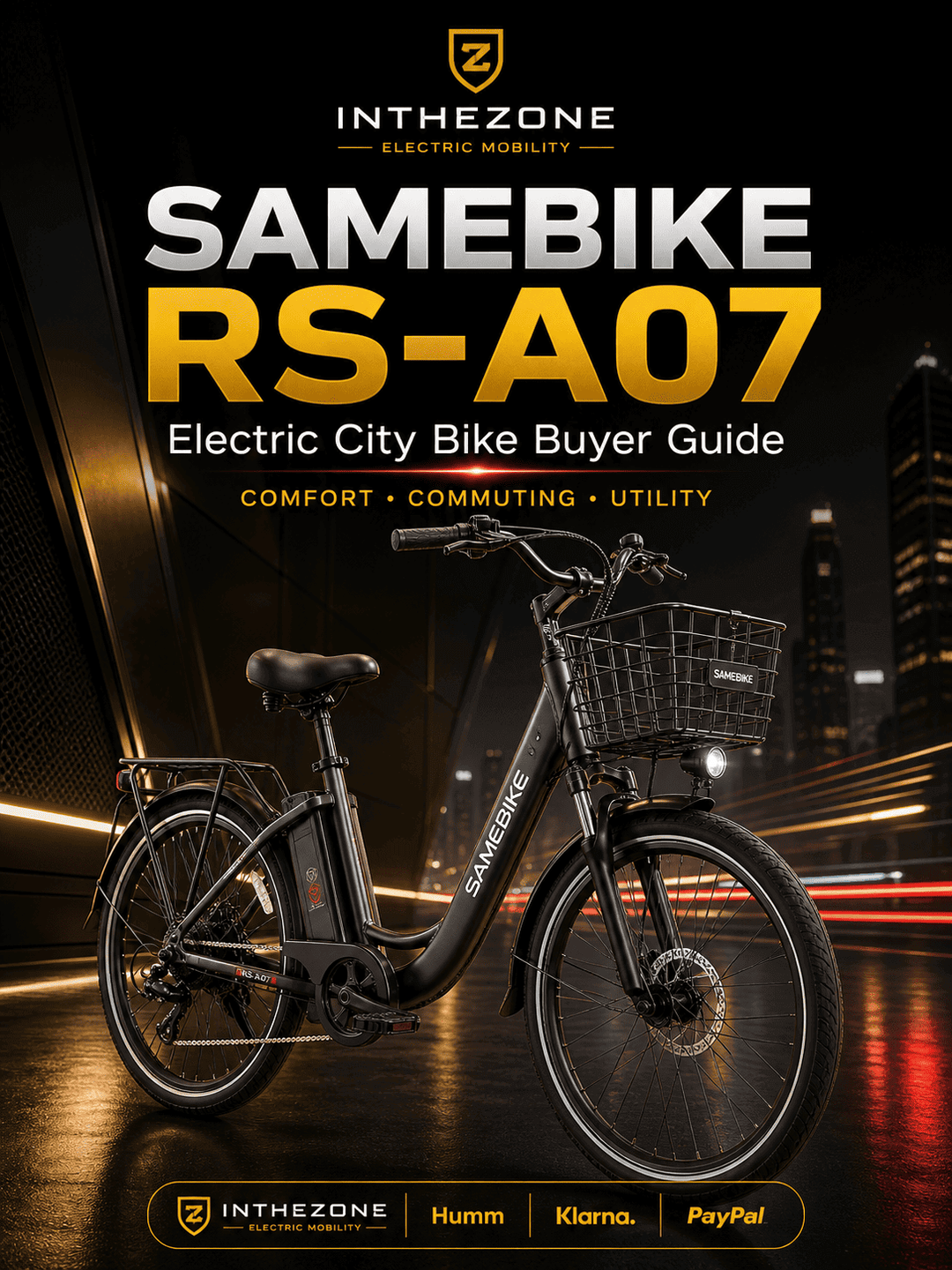 SAMEBIKE RS-A07 electric city bike review and comparison guide with features for comfort and commuting.