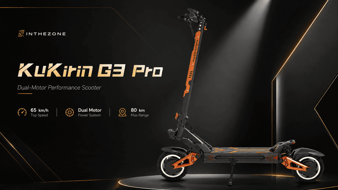 KuKirin G3 Pro Electric Scooter featuring dual motor performance and 80 km max range.