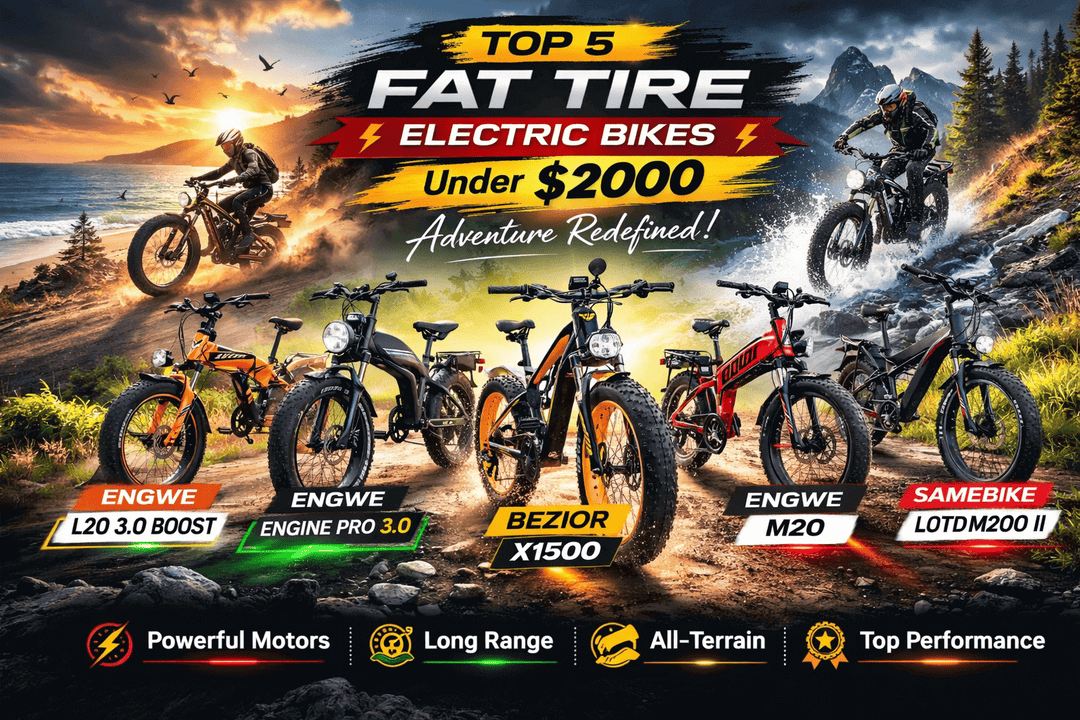 Top 5 Fat Tire Electric Bikes Under $2000 | InTheZone Guide featuring various models and key features.