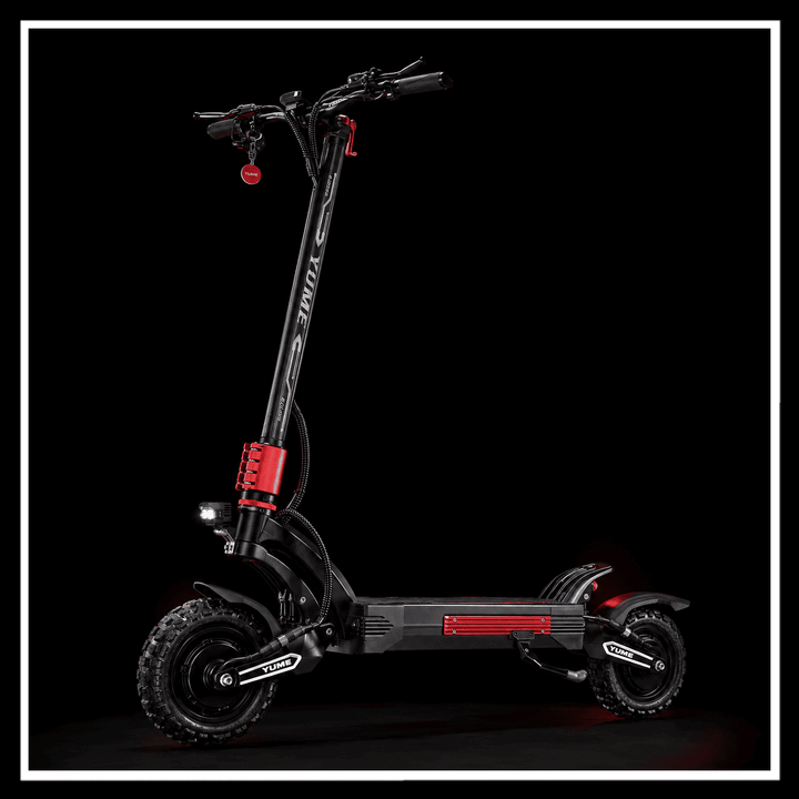 YUME Raptor 2 electric scooter showcasing sleek black design and robust features.