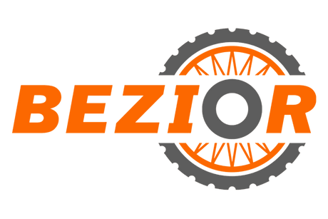 Logo of BEZIOR featuring bold text and a wheel design, representing a bicycle or vehicle brand.