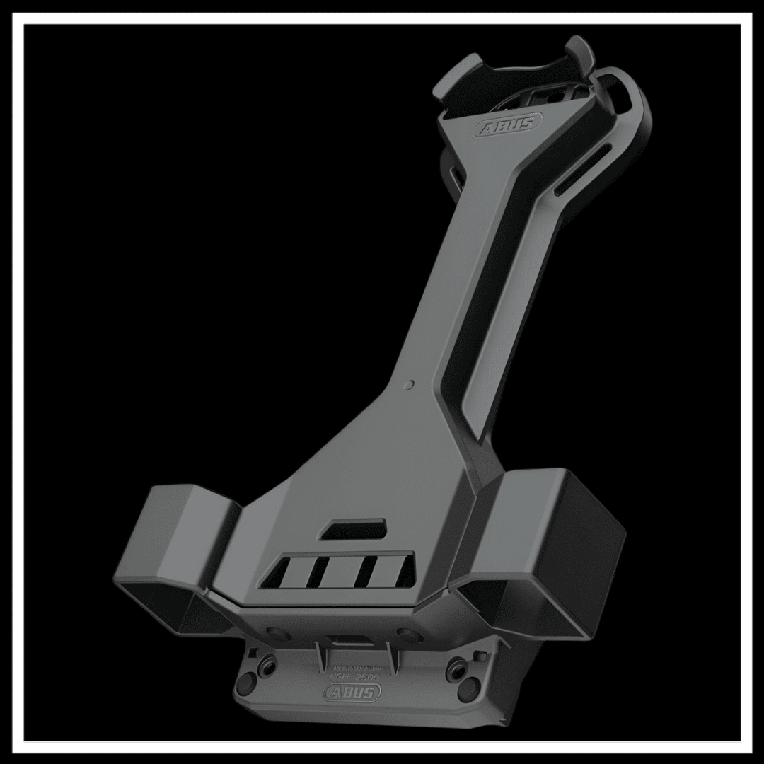 ABUS GRANIT SUPER EXTREME 2500 lock bracket showing durable design and secure attachment features.