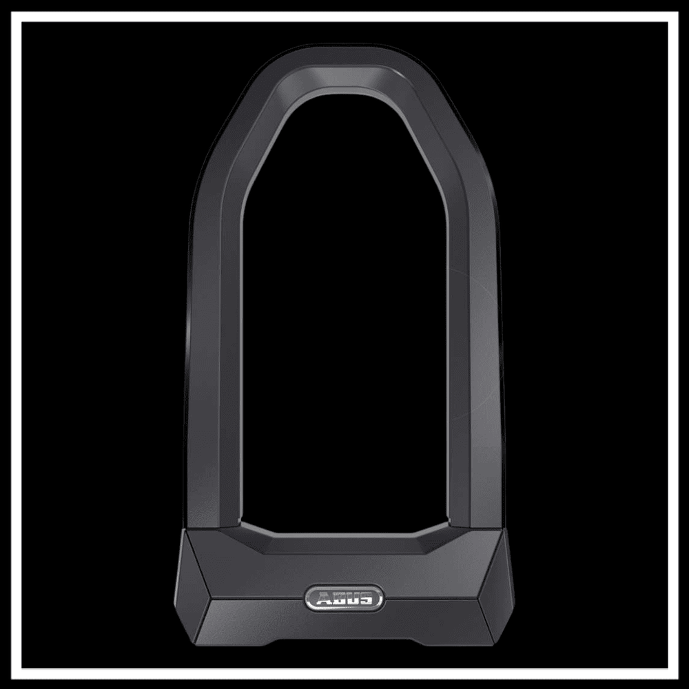 ABUS GRANIT SUPER EXTREME 2500 U-lock image displayed on a black background, showcasing its robust design.