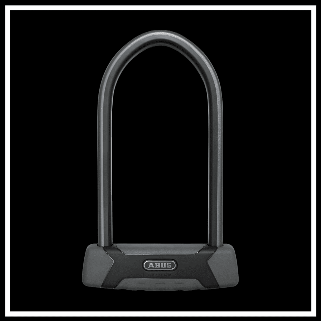 ABUS GRANIT X-PLUS SAFER LOCKER ELECTRIC BIKE LOCK displayed on a black background