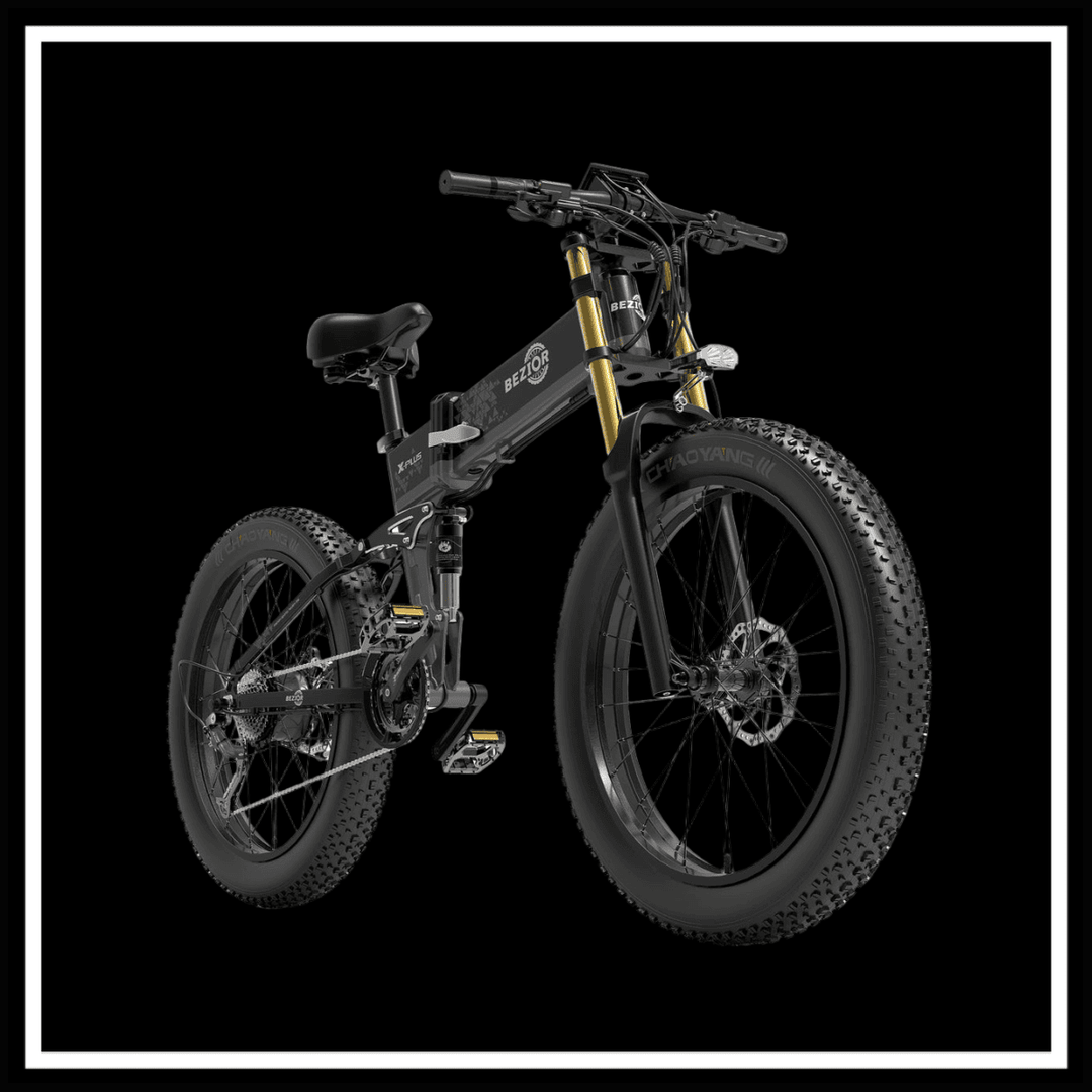 🇮🇪🇪🇺 BEZIOR X PLUS 1500W electric mountain folding bike with fat tyres and dual suspension