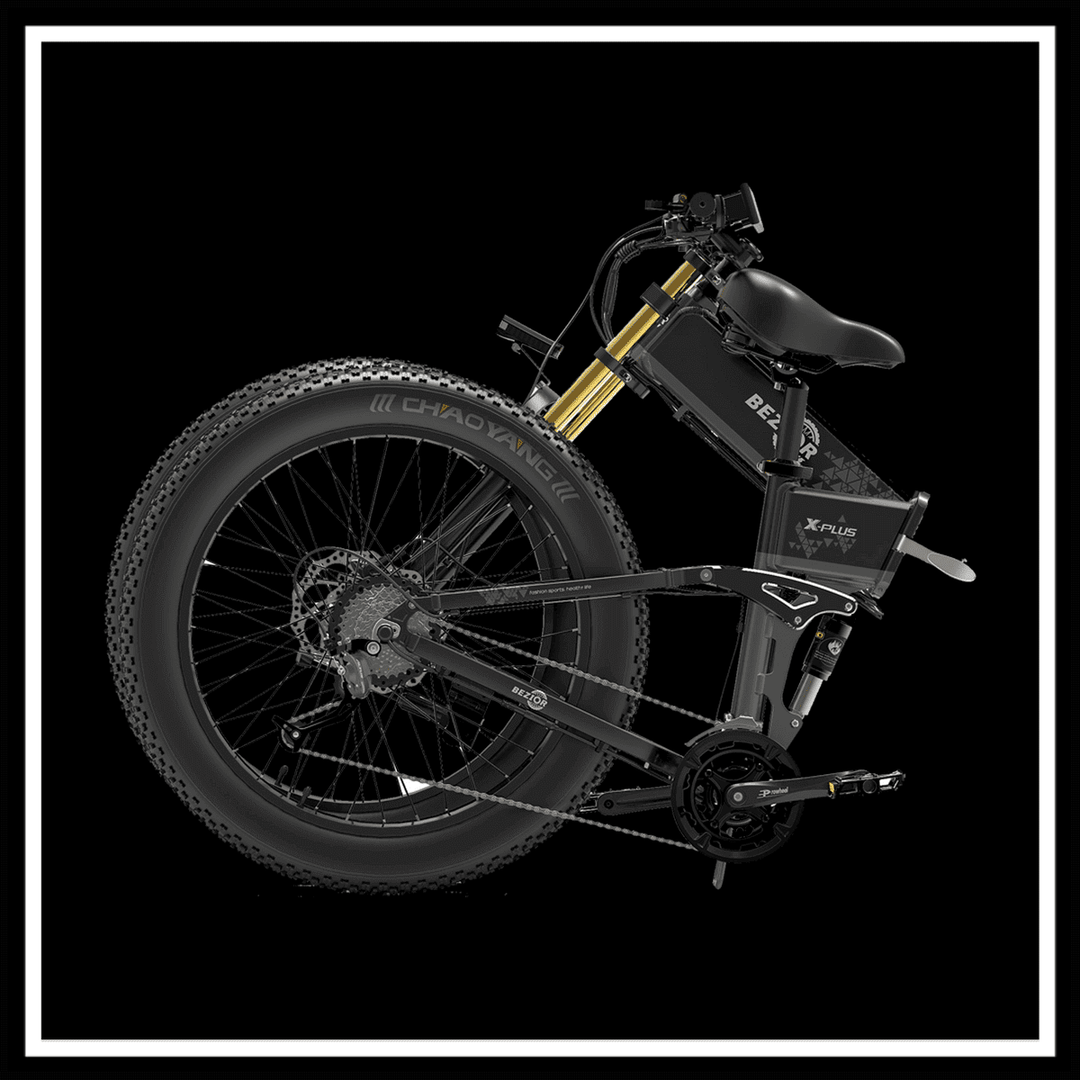 🇮🇪🇪🇺 BEZIOR X PLUS 1500W folding electric mountain bike with fat tyres and hydraulic disc brakes
