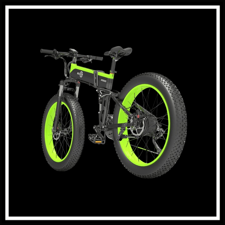 🇮🇪🇪🇺 BEZIOR X 1500W electric mountain folding bike with fat tyres and dual shock suspension.