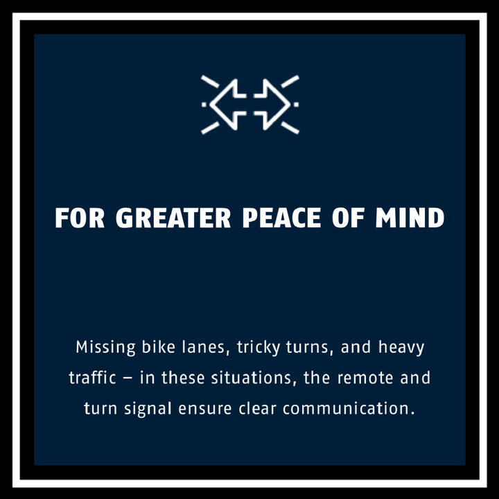 Image promoting greater peace of mind for cyclists, highlighting the importance of communication in traffic.