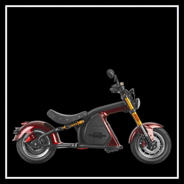 EAHORA M8S electric motorcycle in red and black, showcasing its sleek design and modern features.