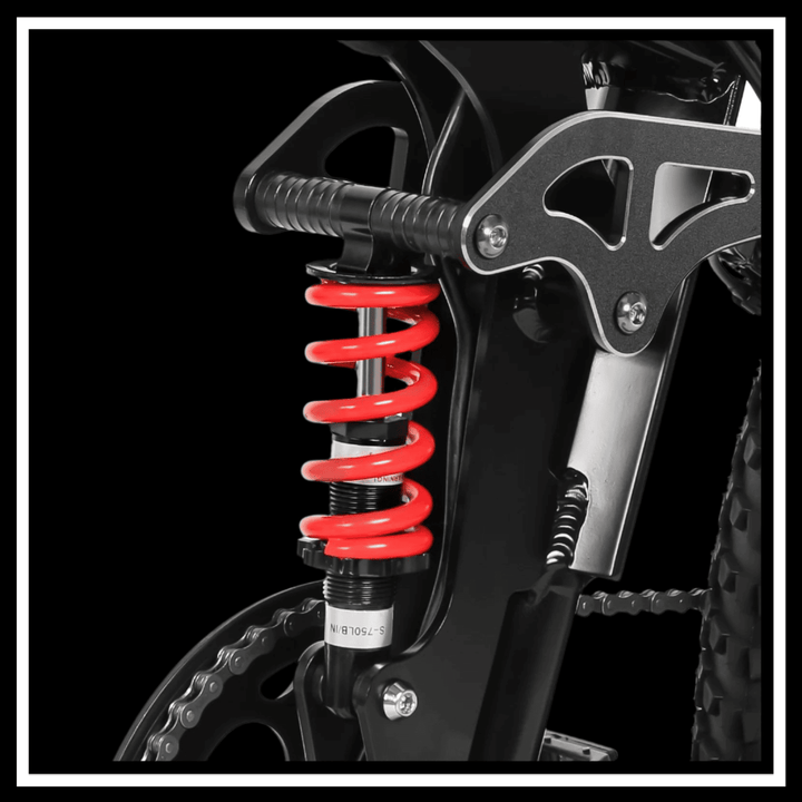🇮🇪🇪🇺🇬🇧 SAMEBIKE LO26 PLUS 1000W red front suspension shock absorber detail