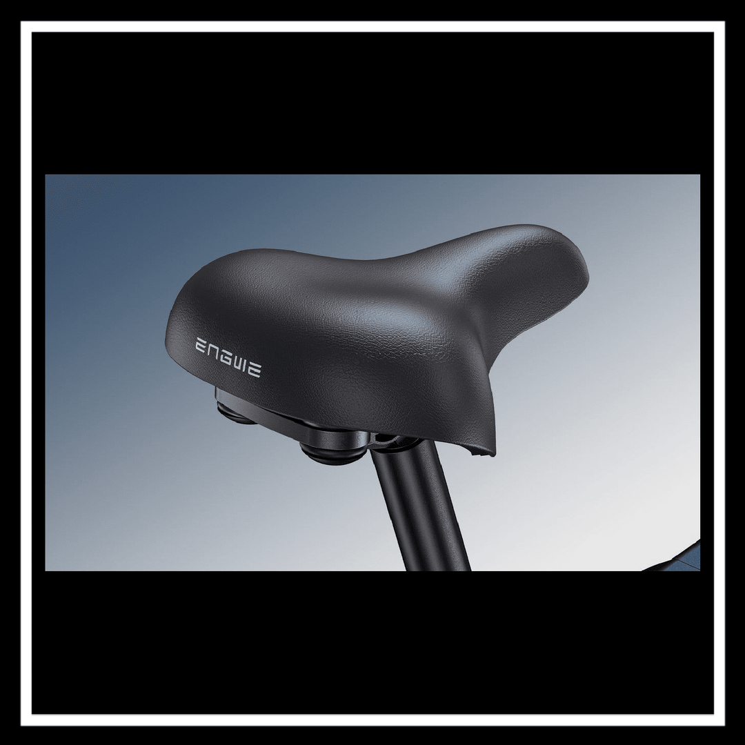 ENGWE ENGINE 3.0 PRO BOOST e-bike saddle close-up showcasing ergonomic design and quality.