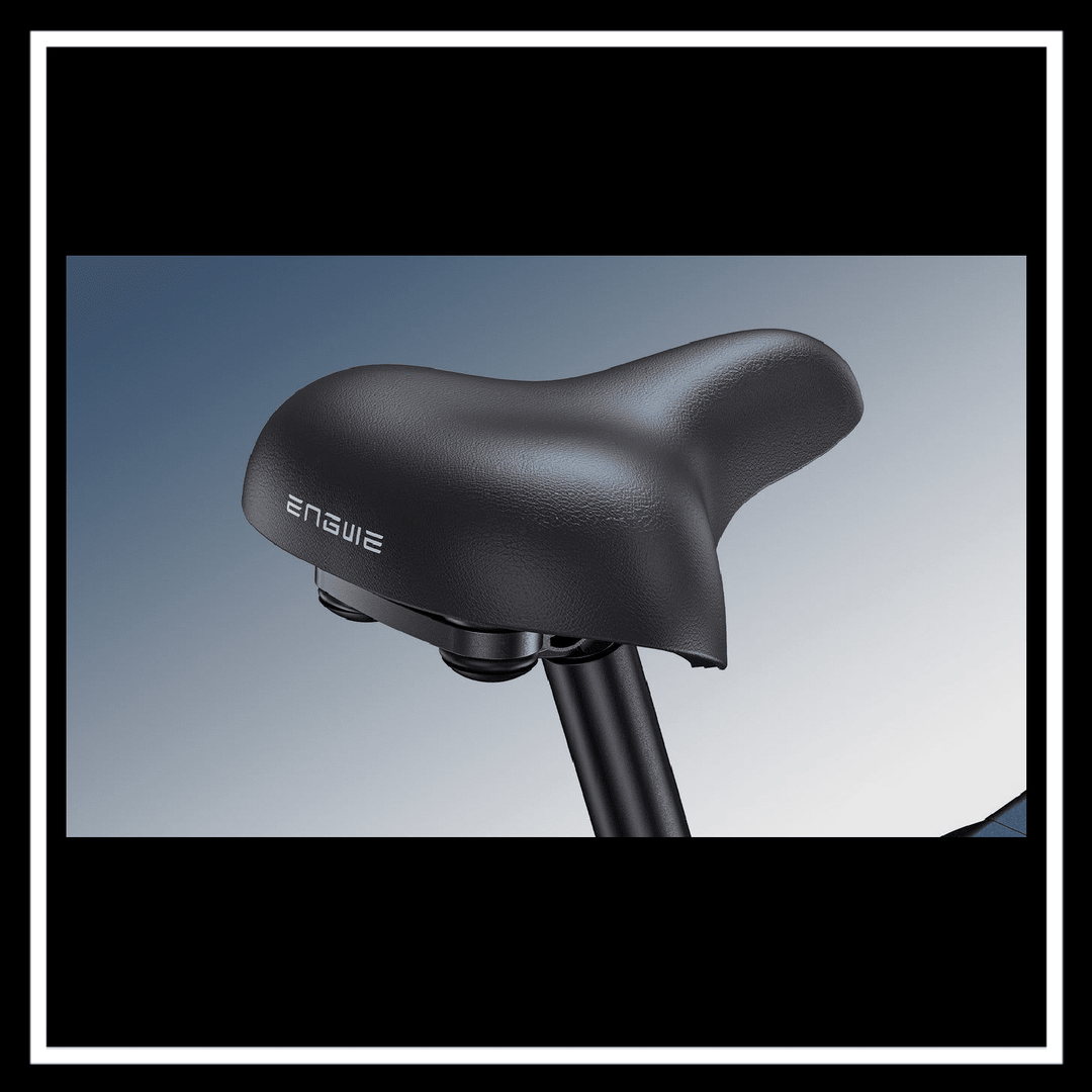 ENGWE ENGINE 3.0 PRO BOOST ELECTRIC BIKE saddle close-up showing comfort and quality design.