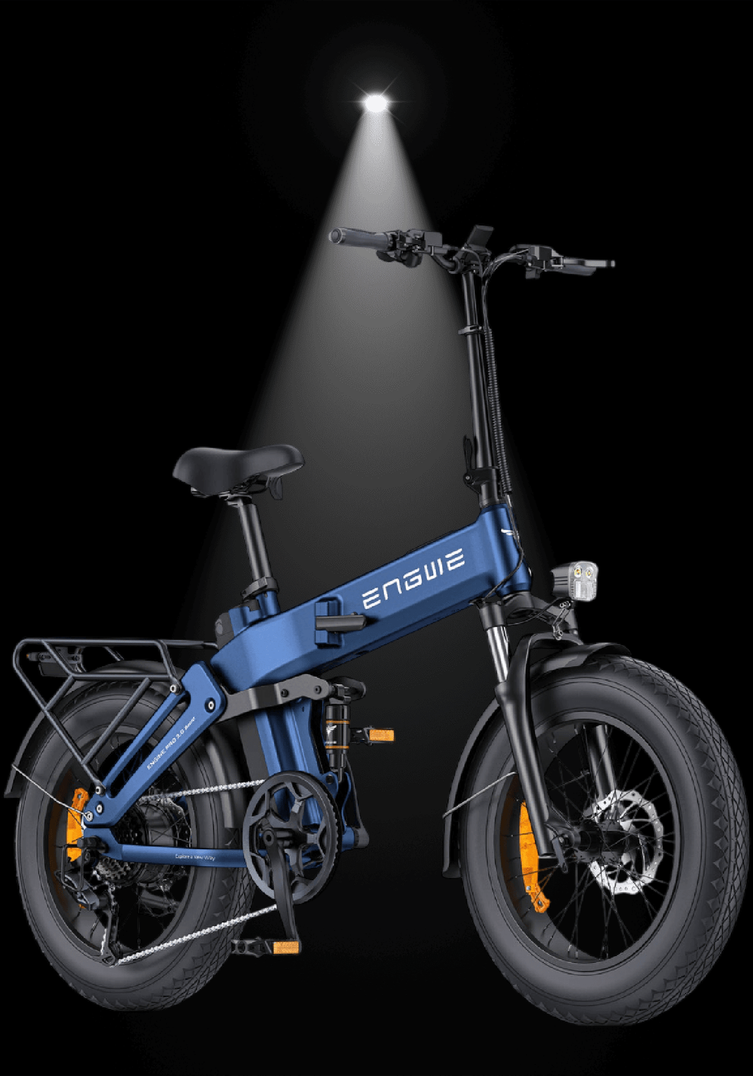 🇮🇪🇬🇧🇪🇺 ENGWE ENGINE 3.0 PRO BOOST electric bike showcasing a sleek blue design with full suspension and fat tires.