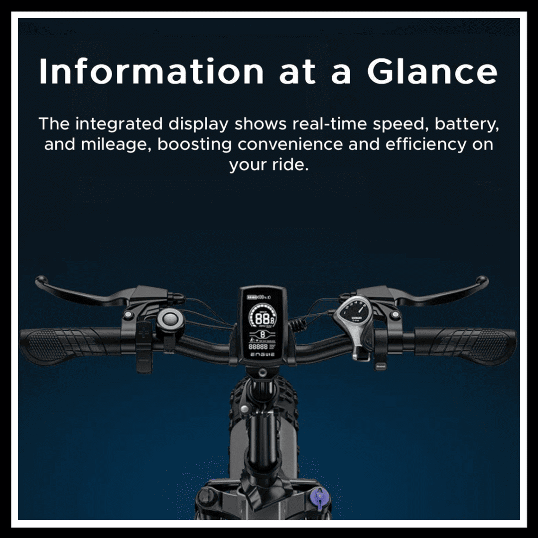 ENGWE EP-2 BOOST handlebar display showing speed, battery, and mileage for optimal ride management.