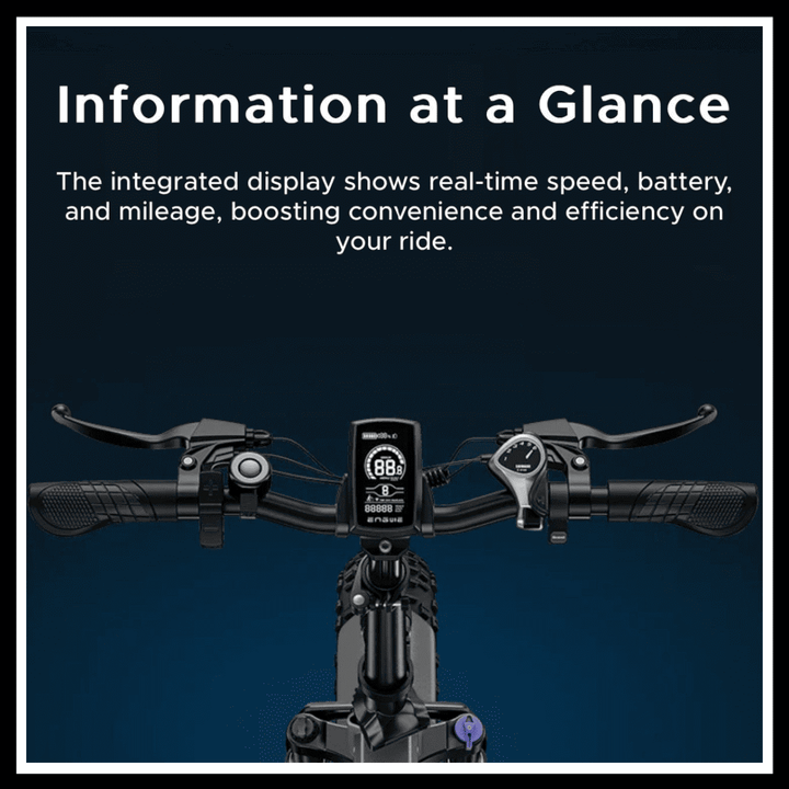 ENGWE EP-2 BOOST handlebar display showing speed, battery, and mileage for optimal ride management.