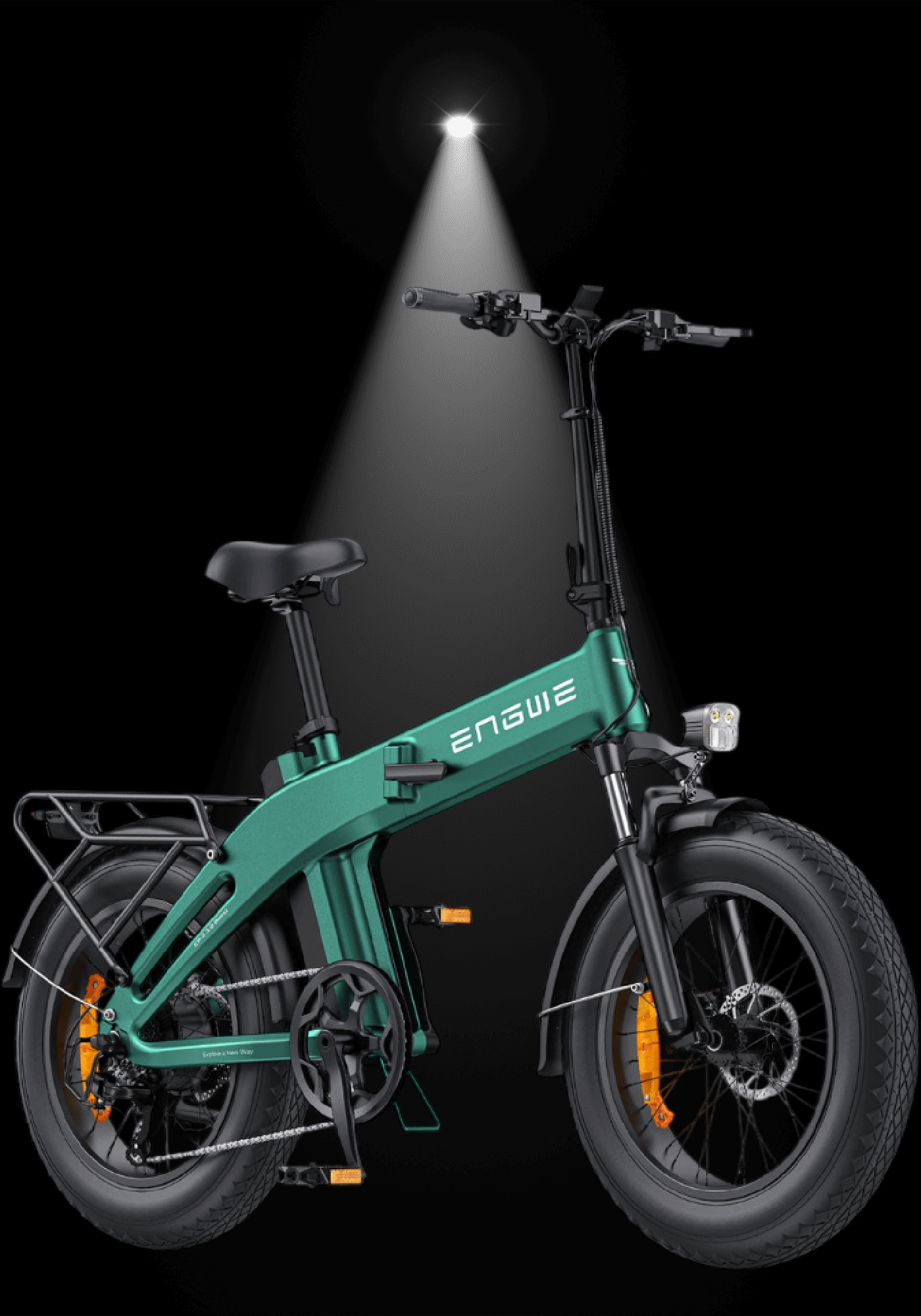 EP-2 3.0 BOOST ELECTRIC BIKE ENGWE showcased under a spotlight, highlighting its sleek design and features.