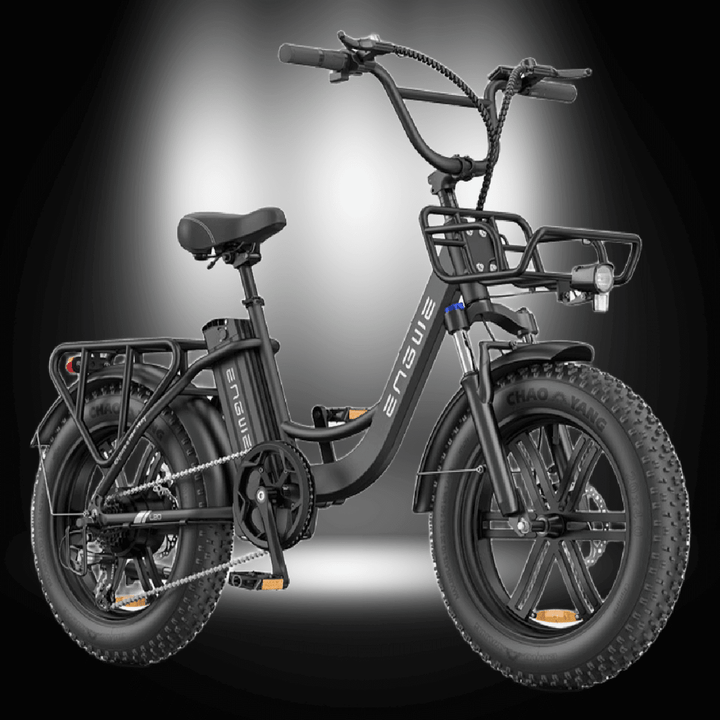 ENGWE L20 BOOST electric bike featuring 20 x 4.0 fat tires and a sleek design for stable rides.