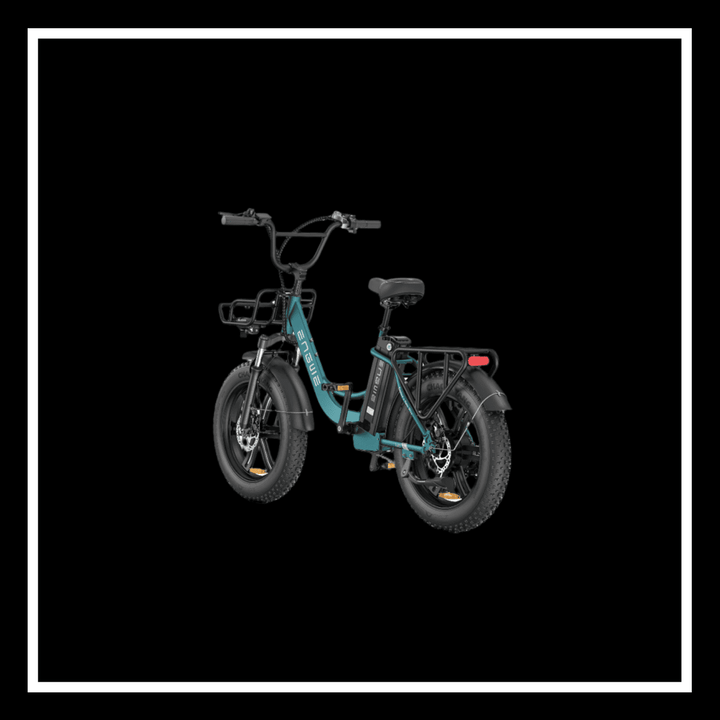 ENGWE L20 BOOST electric bike in teal color with fat tires and rear rack, perfect for commuting and leisure.