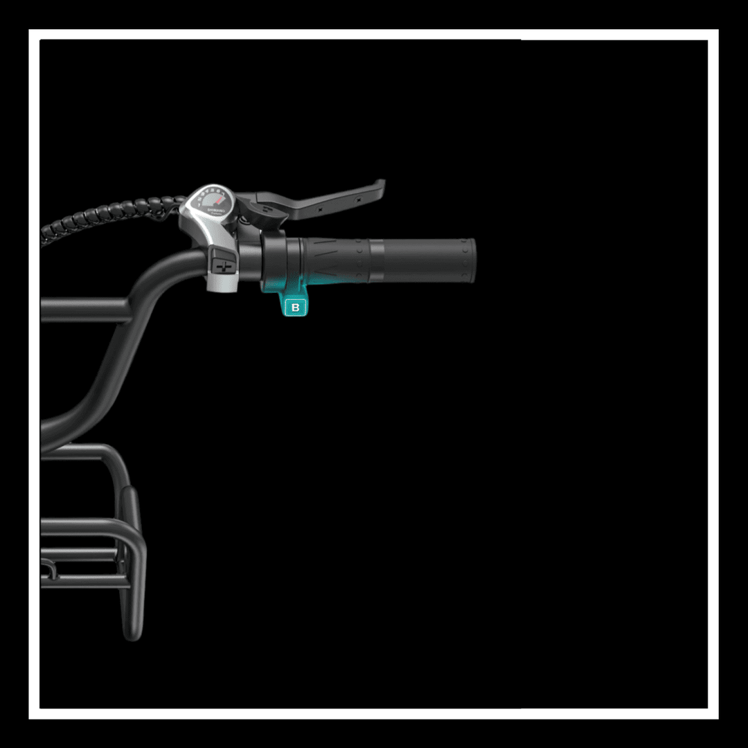 ENGWE L20 BOOST electric bike handlebar with throttle and display features.