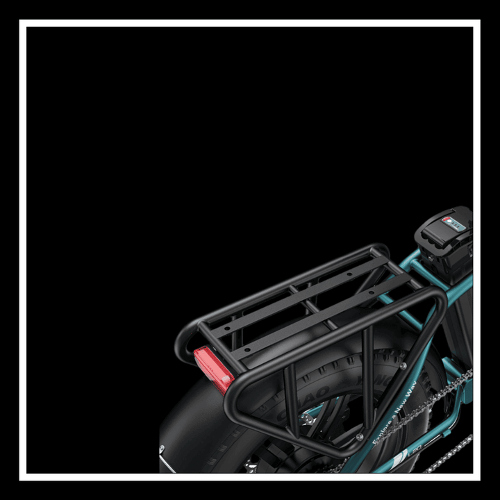 ENGWE L20 BOOST rear rack detail showcasing strong construction and compatibility for accessories.