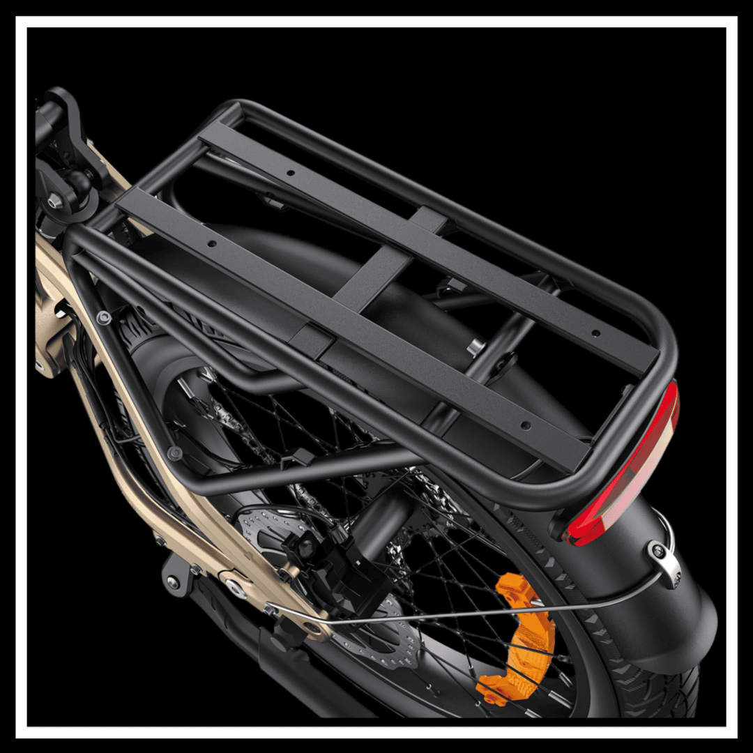 ENGWE L20 3.0 BOOST ELECTRIC BIKE rear rack view showcasing robust design and functionality.