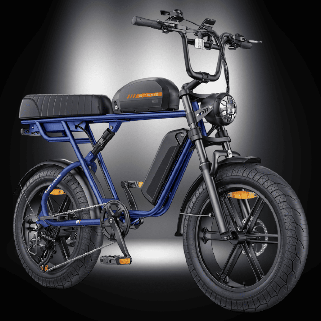 Engwe M1 electric bike showcasing a stylish design and fat tires, perfect for urban and adventure riding.