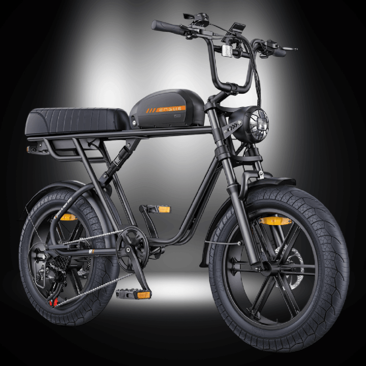Engwe M1 electric bike featuring dual passenger capabilities and fat tires for urban and adventure riding.