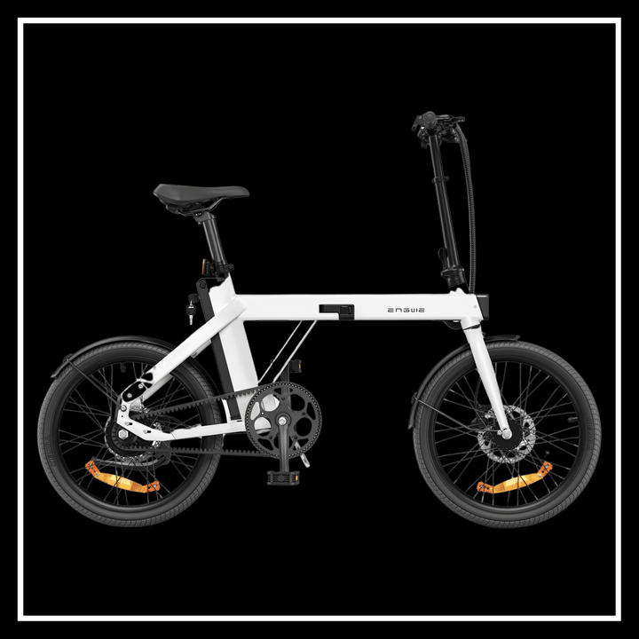 Engwe P20 electric bike side view showcasing its lightweight design and urban commuting features.
