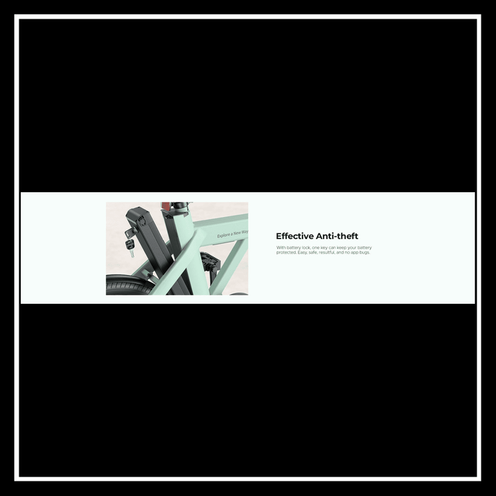 Engwe P20 electric bike showing effective anti-theft system for urban commuting.