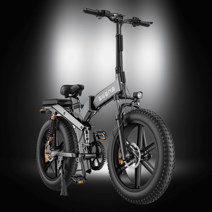 ENGWE X20 electric bike showcased in a sleek upright position with bold fat tires and modern design.