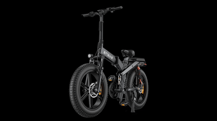 ENGWE X20 folding electric bike with fat tyres, showcasing its sleek design and advanced features.