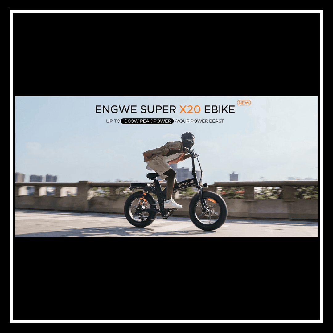 ENGWE X20 Folding Electric Bike in action showcasing its speed and design.