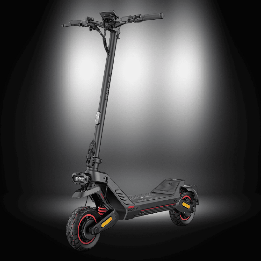 ENGWE Y1000 Electric Scooter on a dark background showcasing its dual-motor design and robust features.