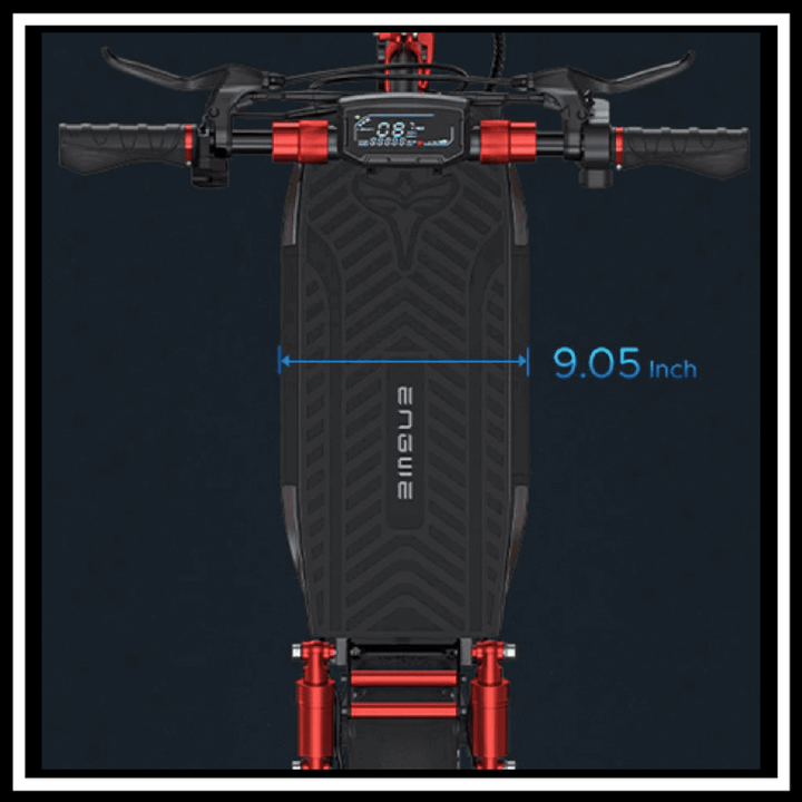 ENGWE Y600 S electric scooter top view showing 9.05 Inch deck size for urban mobility.