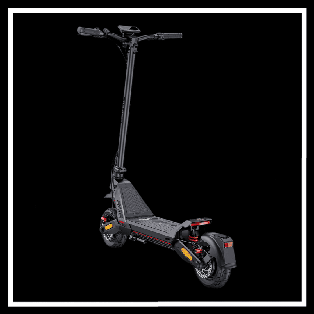 ENGWE Y700 Electric Scooter on a black background showcasing its sleek design and features.