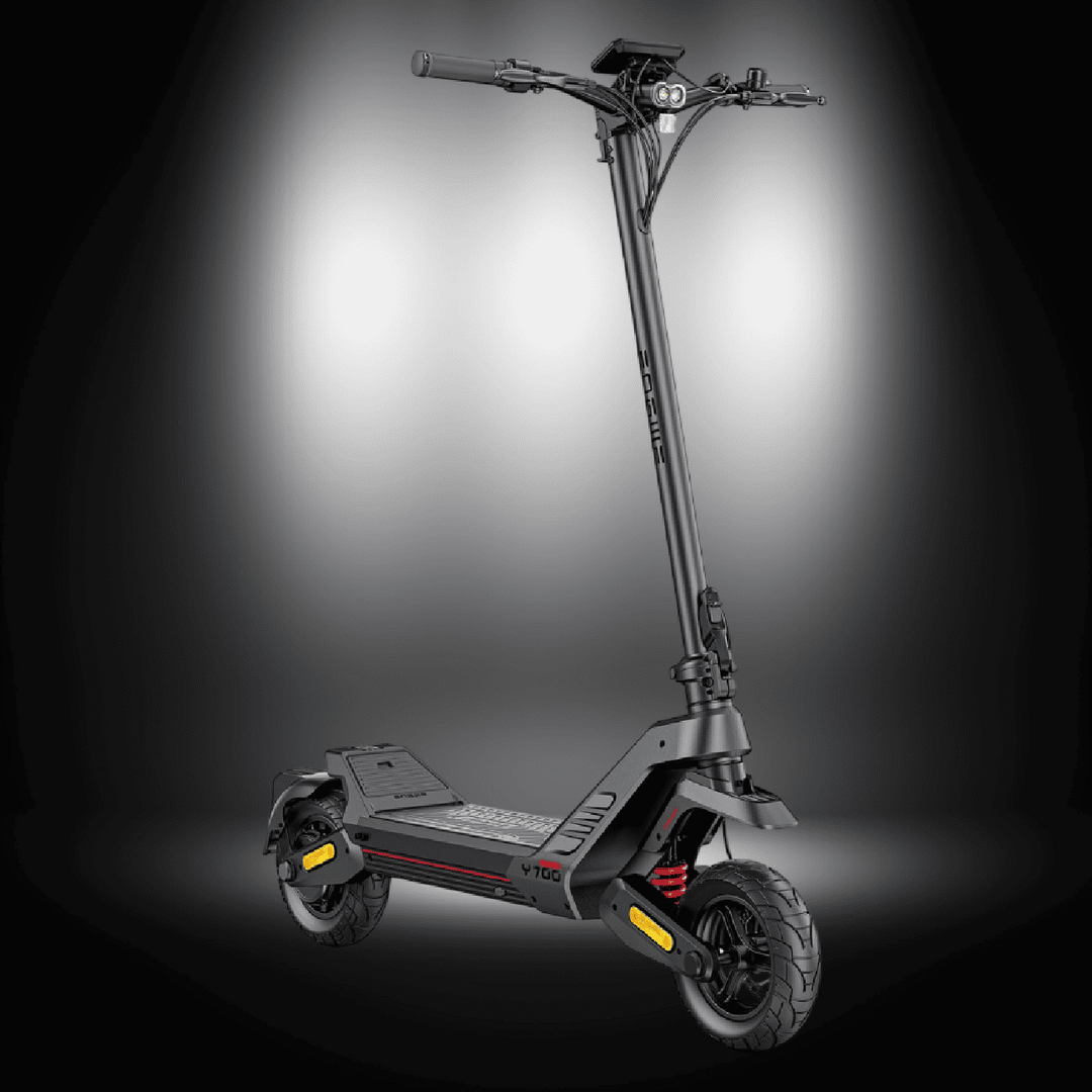 ENGWE Y700 Electric Scooter displayed against a dark background showcasing its sleek design and features.