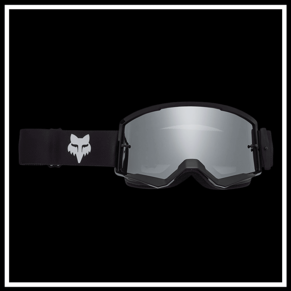FOX RACING MAIN CORE GOGGLE ELECTRIC BIKE ACCESSORY front view showing lens and strap design.