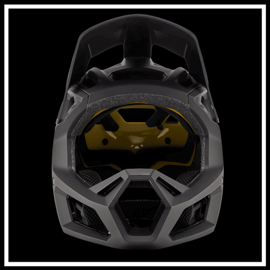 FOX RACING PROFRAME SURFACE HELMET interior view showing MIPS technology and ventilation design.