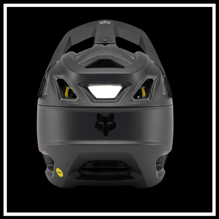 Back view of the FOX RACING PROFRAME SURFACE HELMET BIKE, showcasing its sleek design and safety features.