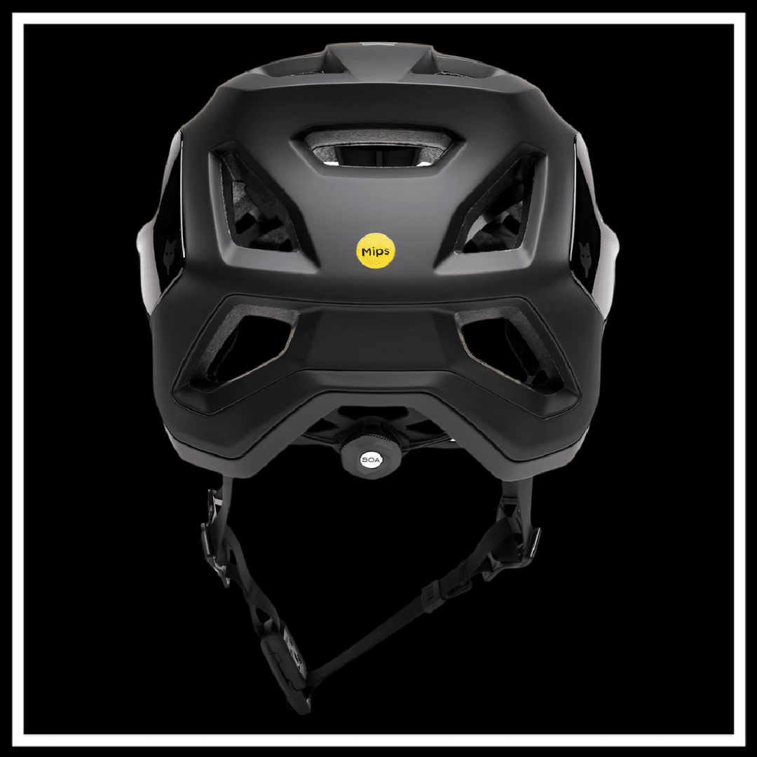 FOX RACING SPEEDFRAME PRO HELMET with MIPS technology, top view showcasing its ventilation and adjustable fit.