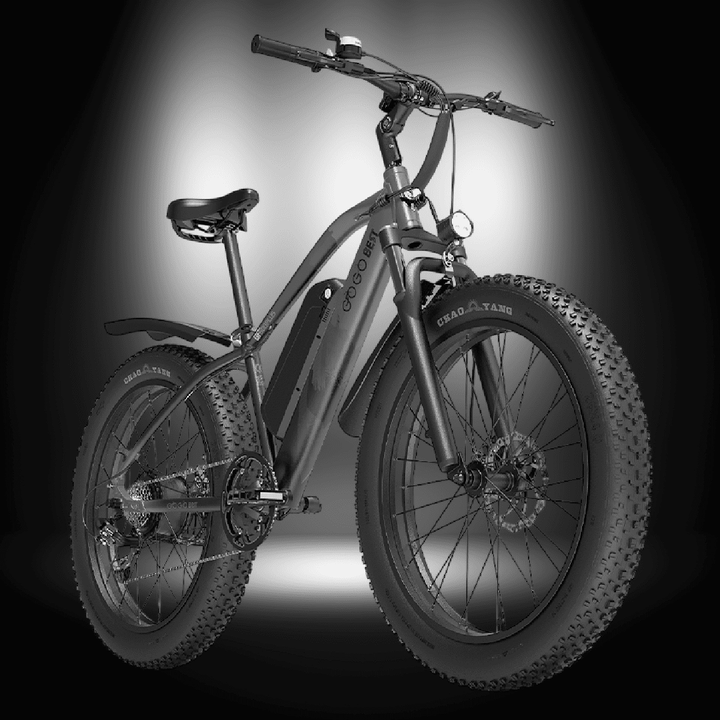 🇮🇪🇪🇺 GOGOBEST GF600 PLUS 1000W electric bike with fat tires and dual suspension, perfect for all terrains.